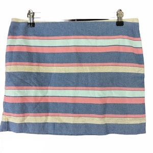 Gap Short Skirt with Blue, Pink, Yellow Stripes